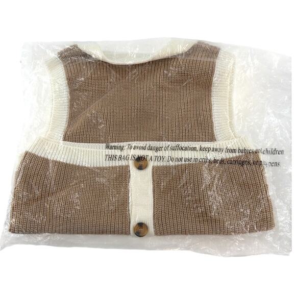 VICI Women's Taupe Knitted Sweater Vest Size M - Picture 4 of 9